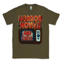 Army Green Horror Movies and Chill Classic Tee - texasbilliewilder