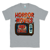 Heather Grey Horror Movies and Chill Classic Tee - texasbilliewilder