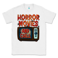White Horror Movies and Chill Classic Tee - texasbilliewilder