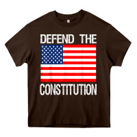Chocolate Brown Defend the Constitution US Political Protest Tee Heavy Core Tee - minhPixels