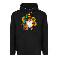 Black western bee gnomes beehive honey sunflowers gemstone Heavyweight Hoodie - Artiststas