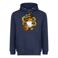 Navy western bee gnomes beehive honey sunflowers gemstone Heavyweight Hoodie - Artiststas