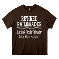 Chocolate Brown Mens Railroad Retirement Gifts For Men Heavy Core Tee - minhPixels