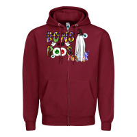 Burgundy Bows and Boos Y'all Zipper Hoodie - CowhideDigitalArt