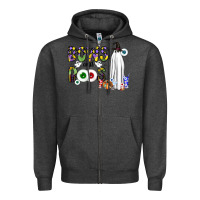 Charcoal Heather Bows and Boos Y'all Zipper Hoodie - CowhideDigitalArt