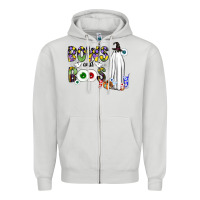 Dove Grey Bows and Boos Y'all Zipper Hoodie - CowhideDigitalArt