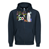 Navy Bows and Boos Y'all Zipper Hoodie - CowhideDigitalArt
