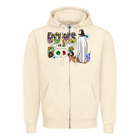 Sandshell Bows and Boos Y'all Zipper Hoodie - CowhideDigitalArt