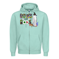 Seafoam Bows and Boos Y'all Zipper Hoodie - CowhideDigitalArt