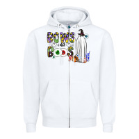 White Bows and Boos Y'all Zipper Hoodie - CowhideDigitalArt