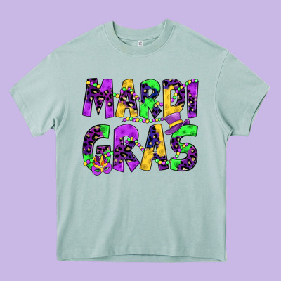 Mardi Gras Heavy Core Tee Designed By Jahusdesignshop