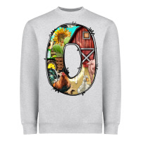 Heather Grey farm life alphabet lowercase letters o Heavyweight Sweatshirt - BundleAndBundleShop