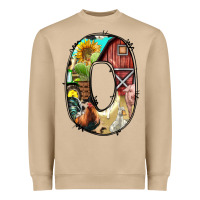 Farm Life Alphabet Lowercase Letters O Heavyweight Sweatshirt | Teevron