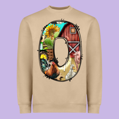Farm Life Alphabet Lowercase Letters O Heavyweight Sweatshirt Designed By Bundleandbundleshop