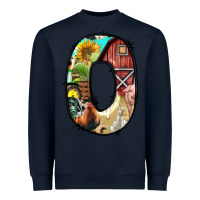 Navy farm life alphabet lowercase letters o Heavyweight Sweatshirt - BundleAndBundleShop