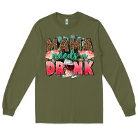 Army Green Mama needs a drink mothers day Long Sleeve Tee - CowGirlArtShop