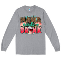 Heather Grey Mama needs a drink mothers day Long Sleeve Tee - CowGirlArtShop