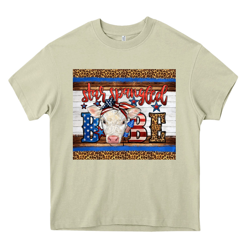 4th Of July Western Star Spangled Baby Cow Heavy Core Tee by LillyAllenDesigns | Teevron