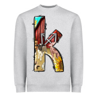 Heather Grey farm life alphabet lowercase letters k Heavyweight Sweatshirt - BundleAndBundleShop