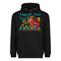 Black western support your local farmer Heavyweight Hoodie - Artiststas