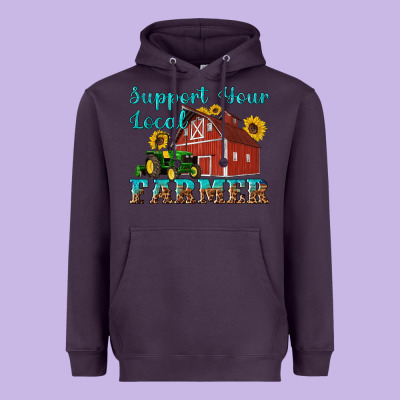 Western Support Your Local Farmer Heavyweight Hoodie Designed By Artiststas