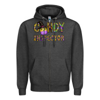 Charcoal Heather Candy Inspector Zipper Hoodie - CowhideDigitalArt
