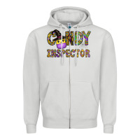 Dove Grey Candy Inspector Zipper Hoodie - CowhideDigitalArt