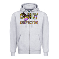 Heather Grey Candy Inspector Zipper Hoodie - CowhideDigitalArt