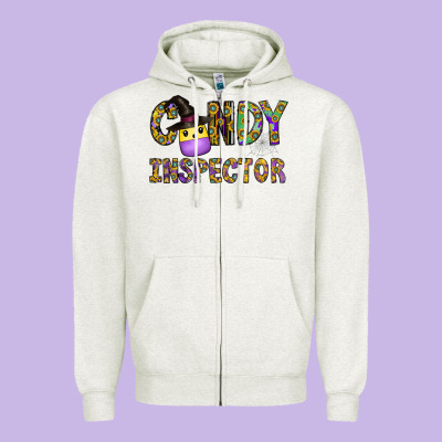 Candy Inspector Zipper Hoodie Designed By Cowhidedigitalart