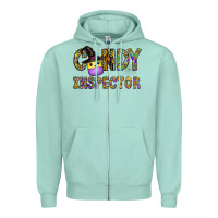 Seafoam Candy Inspector Zipper Hoodie - CowhideDigitalArt