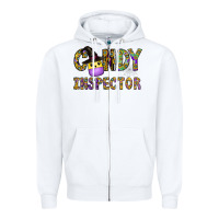 White Candy Inspector Zipper Hoodie - CowhideDigitalArt