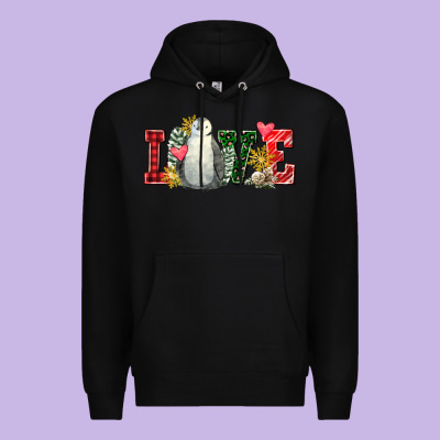 Christmas Penguin Love Premium Hoodie Designed By Fadigitalartstudio