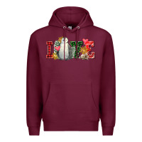 Burgundy christmas penguin love Premium Hoodie - FaDigitalArtStudio