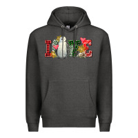 Charcoal Heather christmas penguin love Premium Hoodie - FaDigitalArtStudio