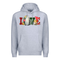 Heather Grey christmas penguin love Premium Hoodie - FaDigitalArtStudio