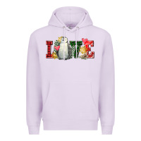Lilac christmas penguin love Premium Hoodie - FaDigitalArtStudio