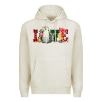 Oatmeal Heather christmas penguin love Premium Hoodie - FaDigitalArtStudio