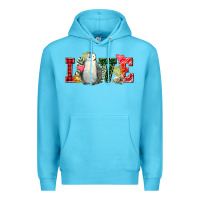Ocean Blue christmas penguin love Premium Hoodie - FaDigitalArtStudio