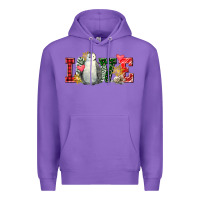 Purple christmas penguin love Premium Hoodie - FaDigitalArtStudio