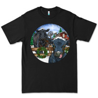 Black Black Angus Cattle and Calf Christmas Premium Tee - RanaPortraitStore