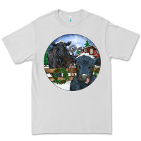 Dove Grey Black Angus Cattle and Calf Christmas Premium Tee - RanaPortraitStore