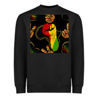 Black African Freedom Seamless Pattern Heavyweight Sweatshirt - BundleAndBundleShop