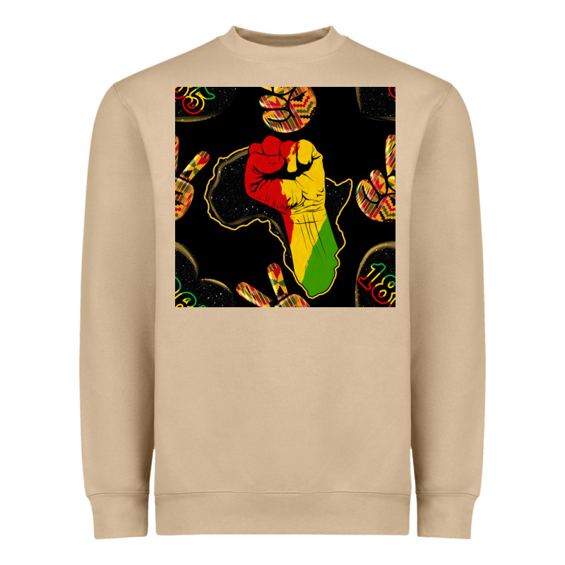 African Freedom Seamless Pattern Heavyweight Sweatshirt by BundleAndBundleShop | Teevron