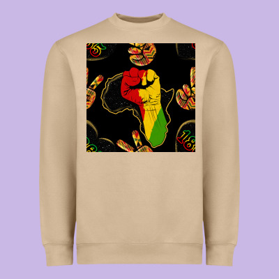 African Freedom Seamless Pattern Heavyweight Sweatshirt Designed By Bundleandbundleshop