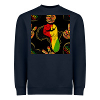 Navy African Freedom Seamless Pattern Heavyweight Sweatshirt - BundleAndBundleShop