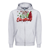 Heather Grey my first christmas Zipper Hoodie - SublimationCraftShop
