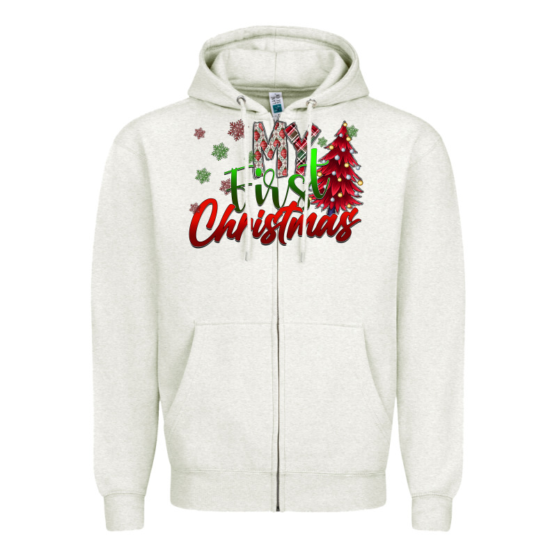 My First Christmas Zipper Hoodie by SublimationCraftShop | Teevron