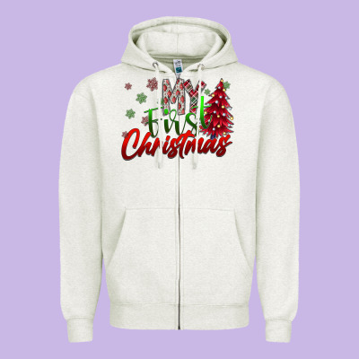 My First Christmas Zipper Hoodie Designed By Sublimationcraftshop