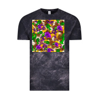 Cloud Black Mardi Gras jester had and crawfish with leopard pa Vintage Tee - HowdyJamesFarm