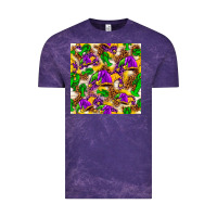 Cloud Purple Mardi Gras jester had and crawfish with leopard pa Vintage Tee - HowdyJamesFarm